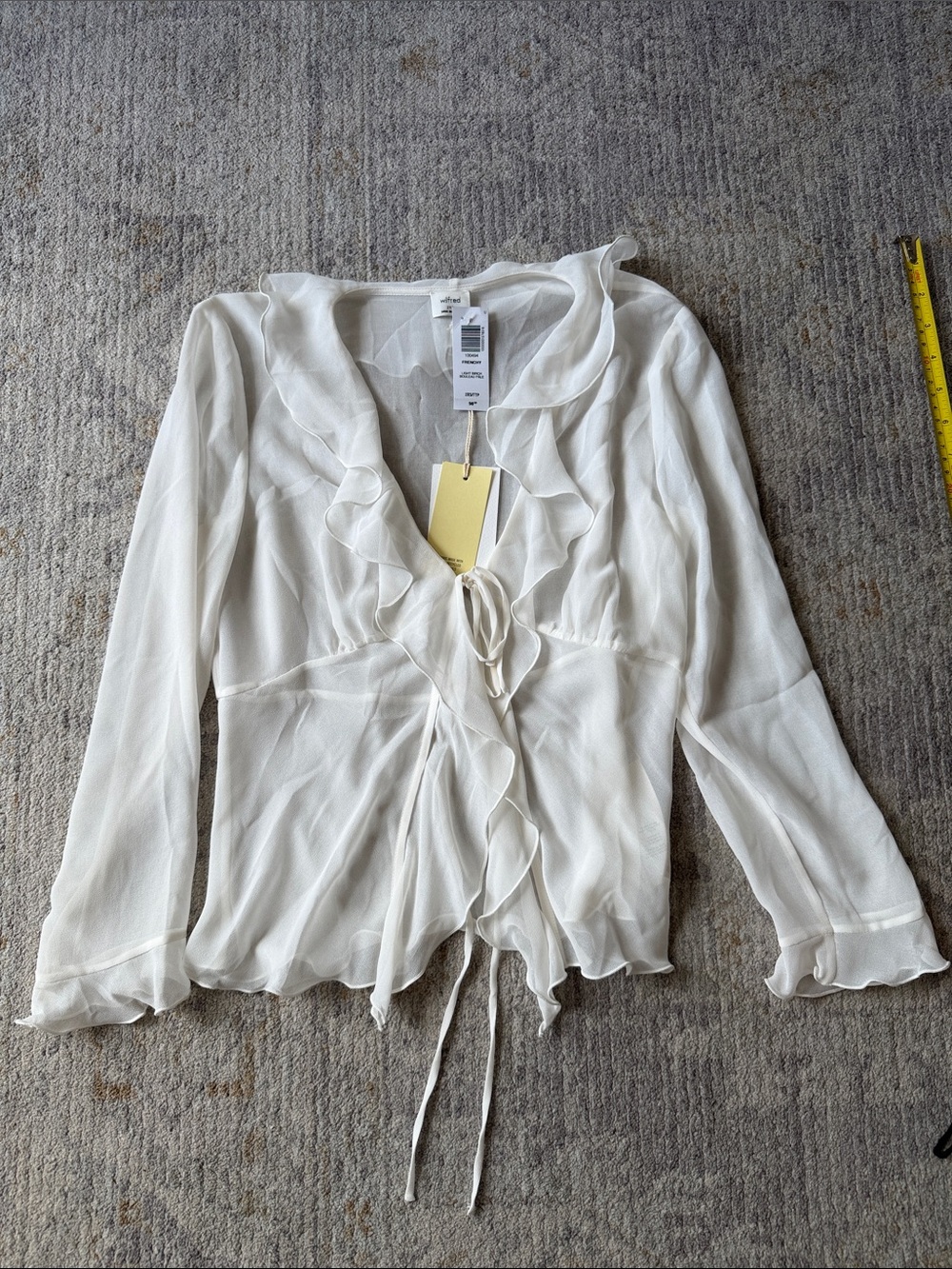 Wilfred Ivory Ruffle Tie-Front Blouse